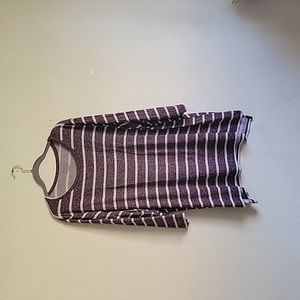 LANEBRYANT STRIPES ROUNDNECK top size 18/20  col lavender white